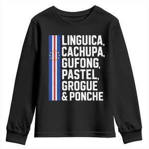 Cape Verde Cuisine Youth Sweatshirt Linguica Cachupa Gufong Cabo Verde Heritage