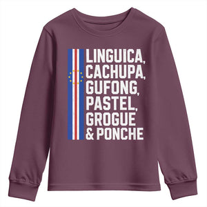 Cape Verde Cuisine Youth Sweatshirt Linguica Cachupa Gufong Cabo Verde Heritage