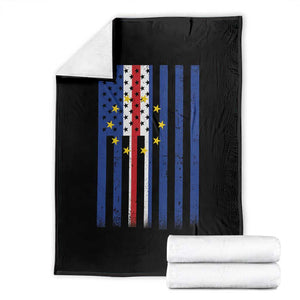 Half Cape Verdean Half American Throw Blanket Cabo Verdean Roots Vintage Cape Verde Flag