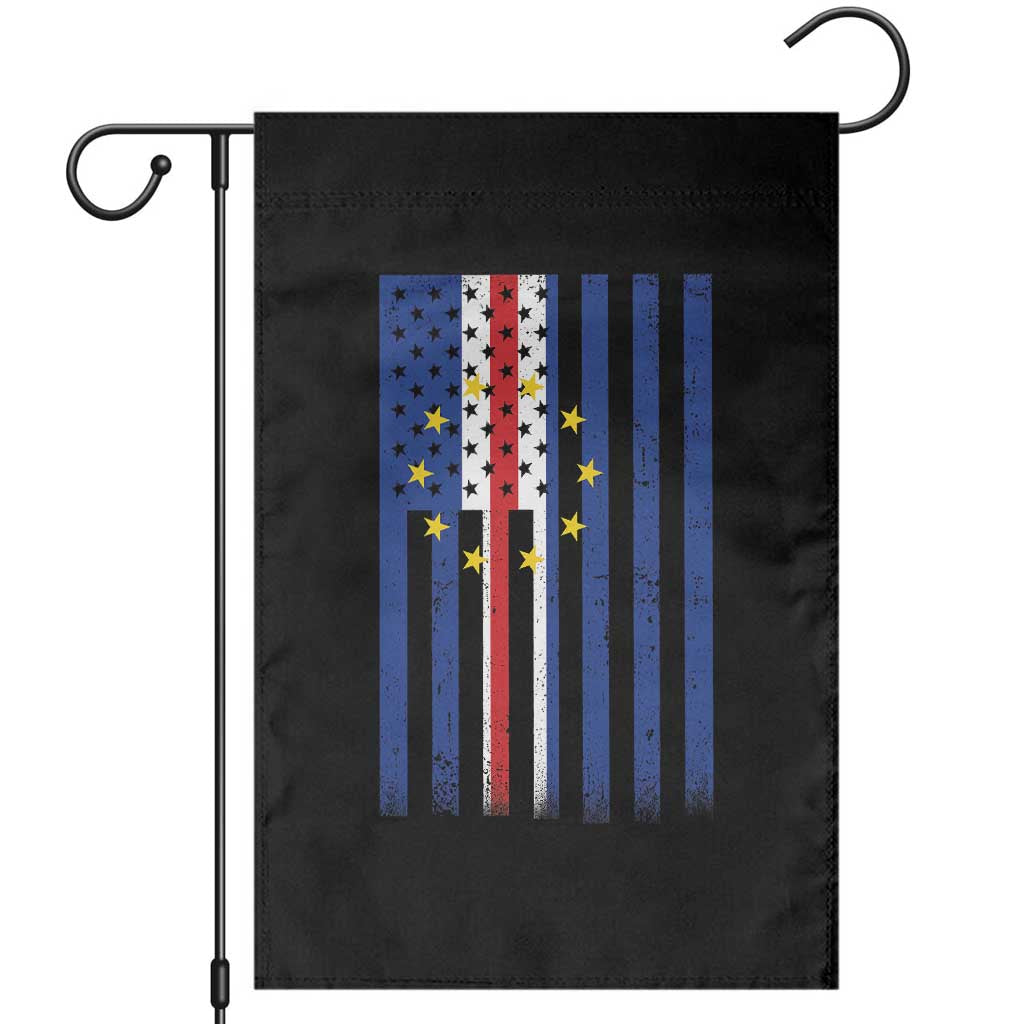 Half Cape Verdean Half American Garden Flag Cabo Verdean Roots Vintage Cape Verde Flag