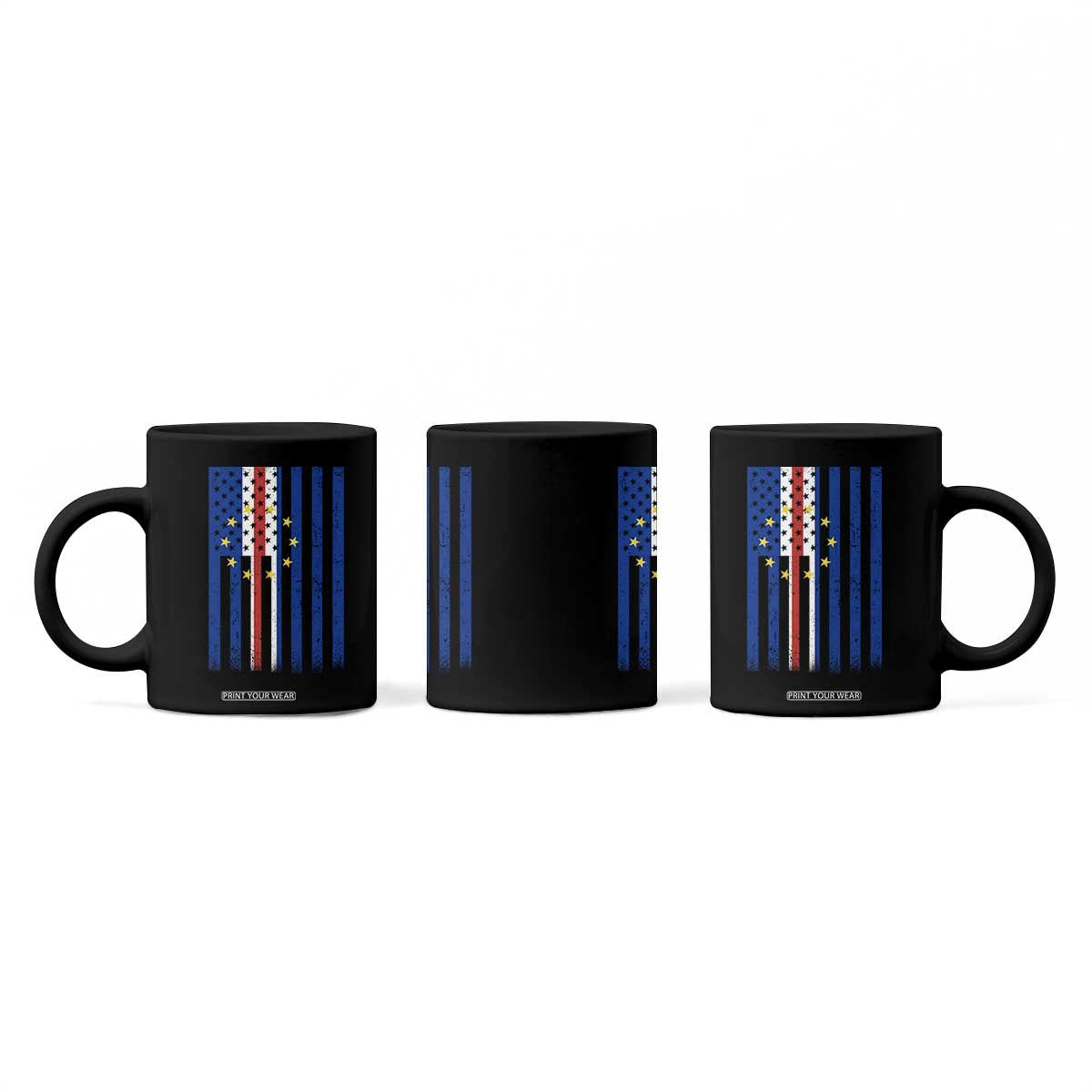 Half Cape Verdean Half American Coffee Mug Cabo Verdean Roots Vintage Cape Verde Flag