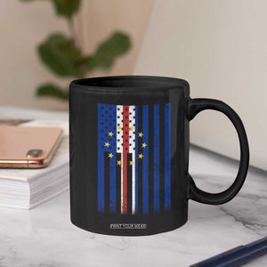 Half Cape Verdean Half American Coffee Mug Cabo Verdean Roots Vintage Cape Verde Flag