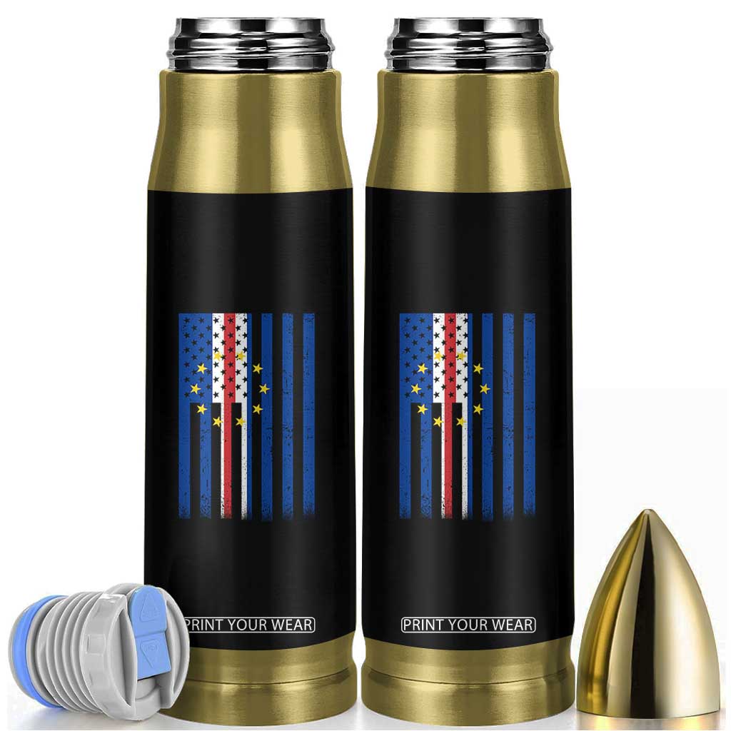 Half Cape Verdean Half American Bullet Tumbler Cabo Verdean Roots Vintage Cape Verde Flag