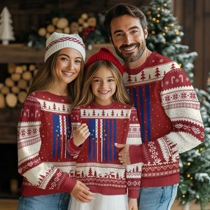 Half Cape Verdean Half American Ugly Christmas Sweater Cabo Verdean Roots Vintage Cape Verde Flag