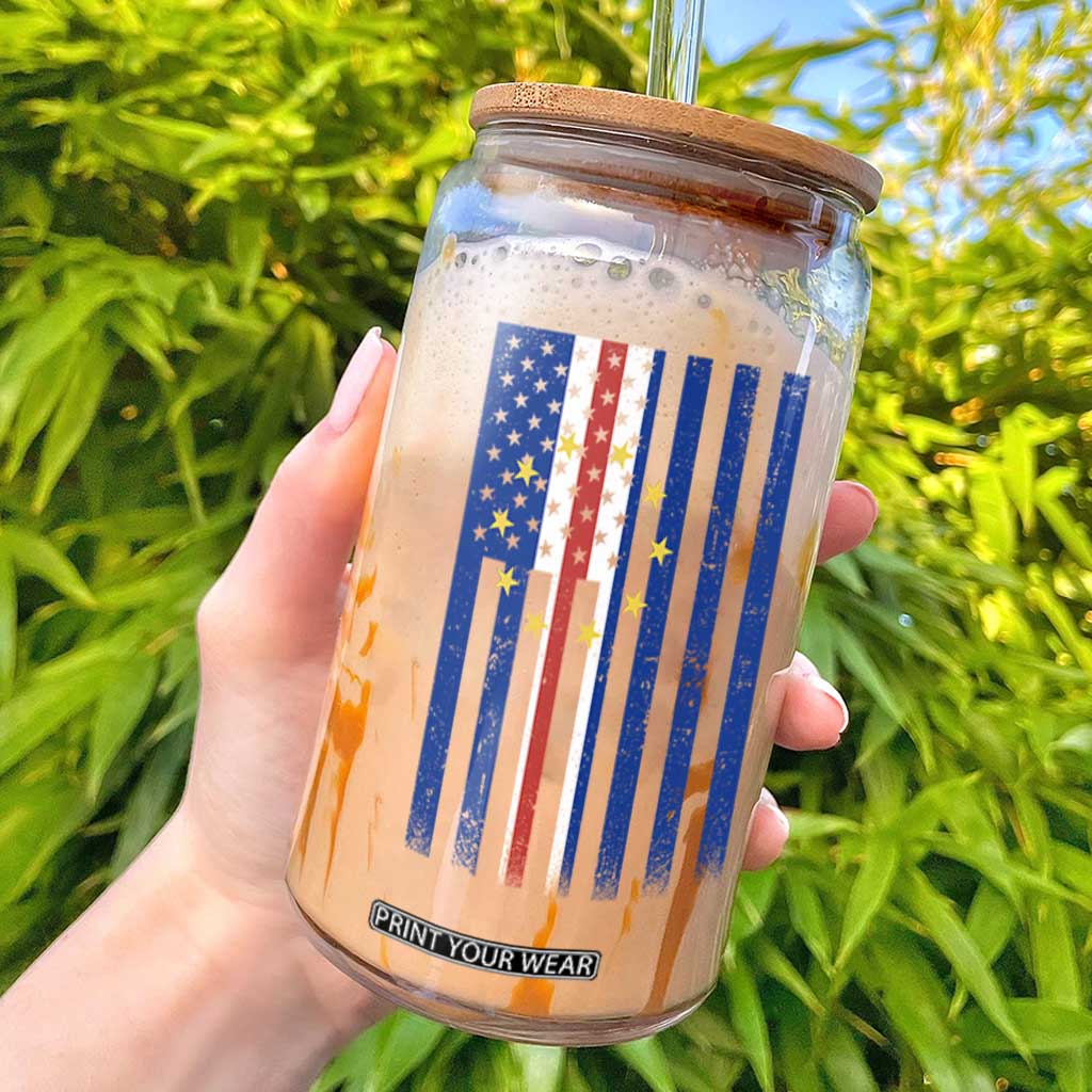 Half Cape Verdean Half American Glass Can Cabo Verdean Roots Vintage Cape Verde Flag