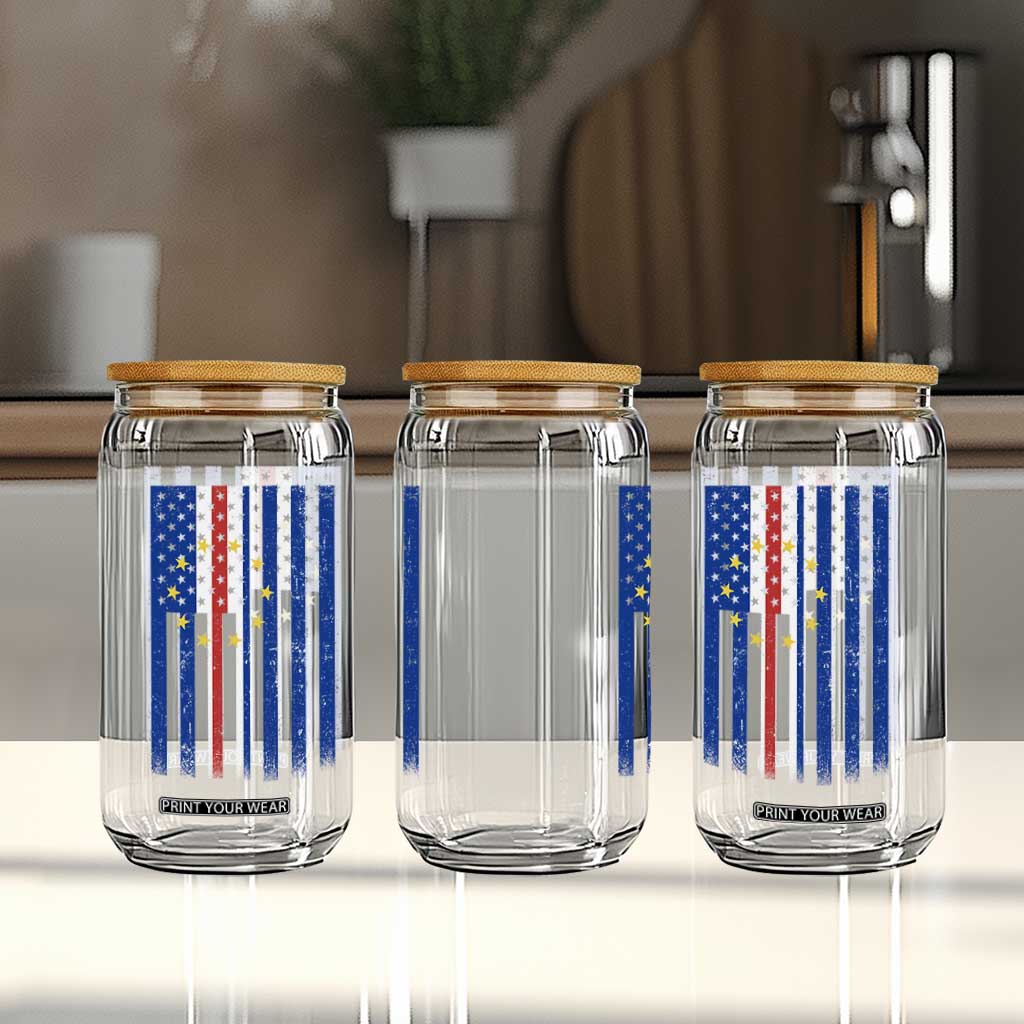 Half Cape Verdean Half American Glass Can Cabo Verdean Roots Vintage Cape Verde Flag