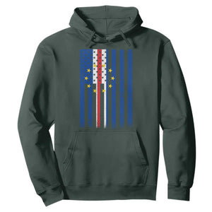 Half Cape Verdean Half American Hoodie Cabo Verdean Roots Vintage Cape Verde Flag