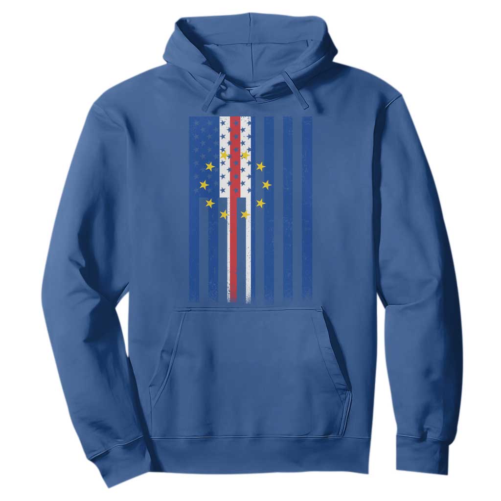 Half Cape Verdean Half American Hoodie Cabo Verdean Roots Vintage Cape Verde Flag