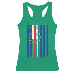 Half Cape Verdean Half American Racerback Tank Top Cabo Verdean Roots Vintage Cape Verde Flag