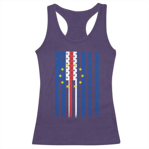 Half Cape Verdean Half American Racerback Tank Top Cabo Verdean Roots Vintage Cape Verde Flag