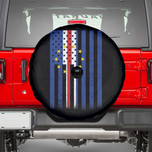 Half Cape Verdean Half American Spare Tire Cover Cabo Verdean Roots Vintage Cape Verde Flag