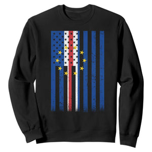 Half Cape Verdean Half American Sweatshirt Cabo Verdean Roots Vintage Cape Verde Flag