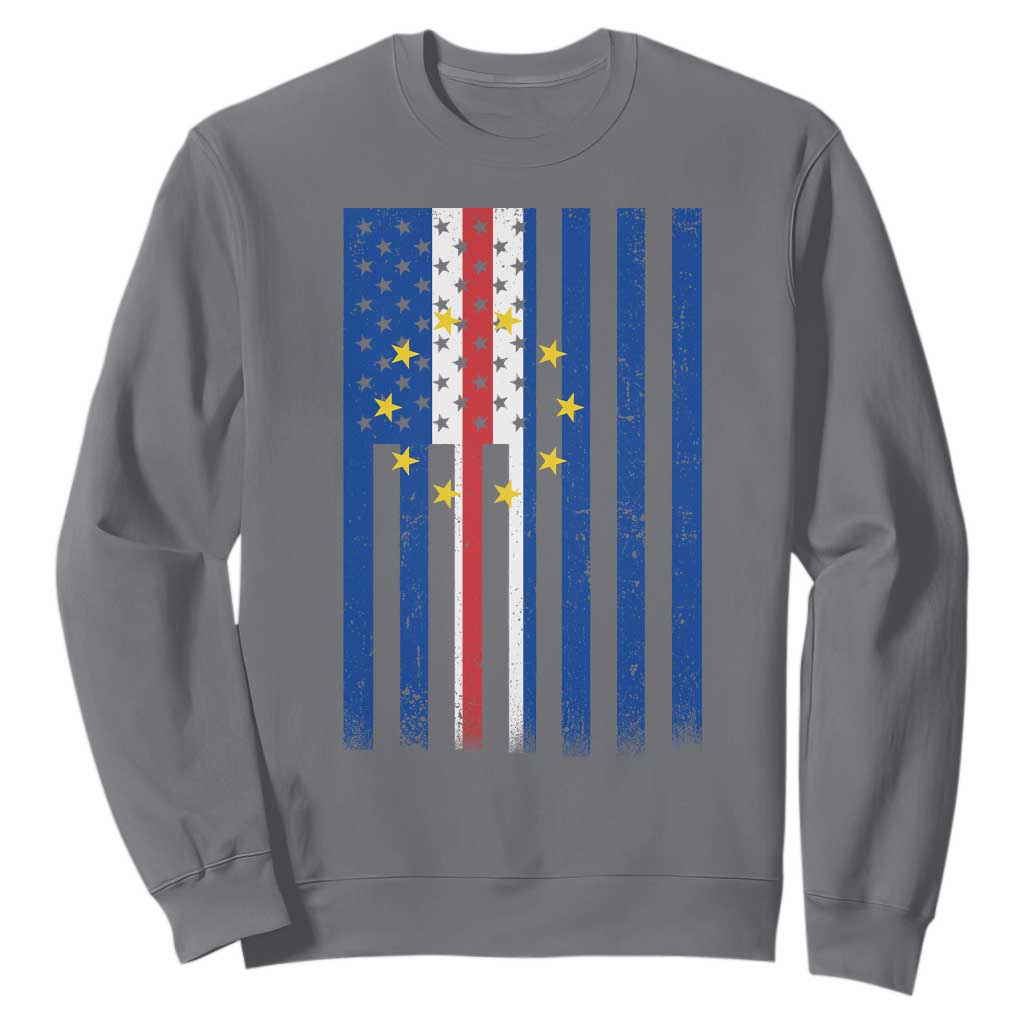 Half Cape Verdean Half American Sweatshirt Cabo Verdean Roots Vintage Cape Verde Flag