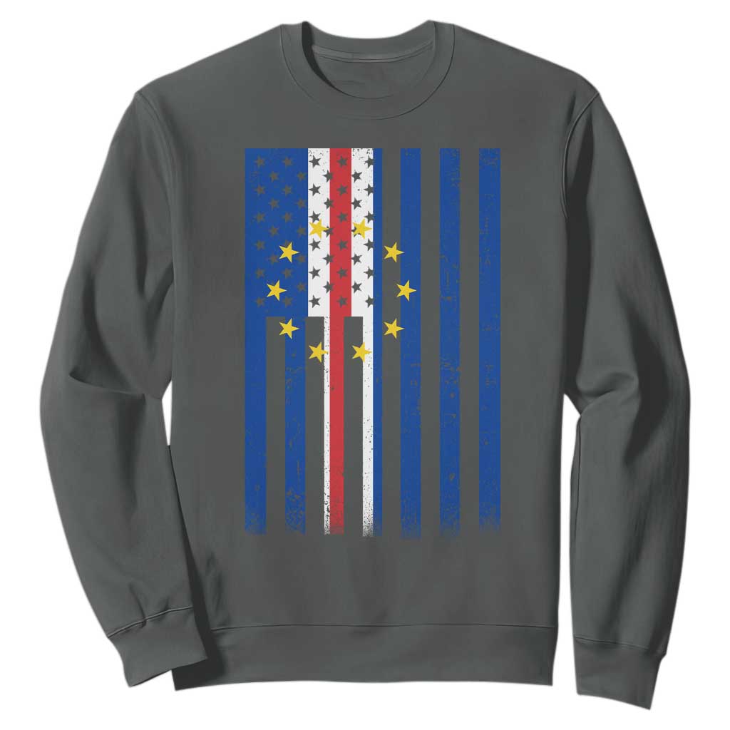 Half Cape Verdean Half American Sweatshirt Cabo Verdean Roots Vintage Cape Verde Flag