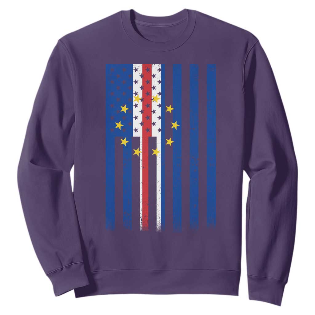Half Cape Verdean Half American Sweatshirt Cabo Verdean Roots Vintage Cape Verde Flag