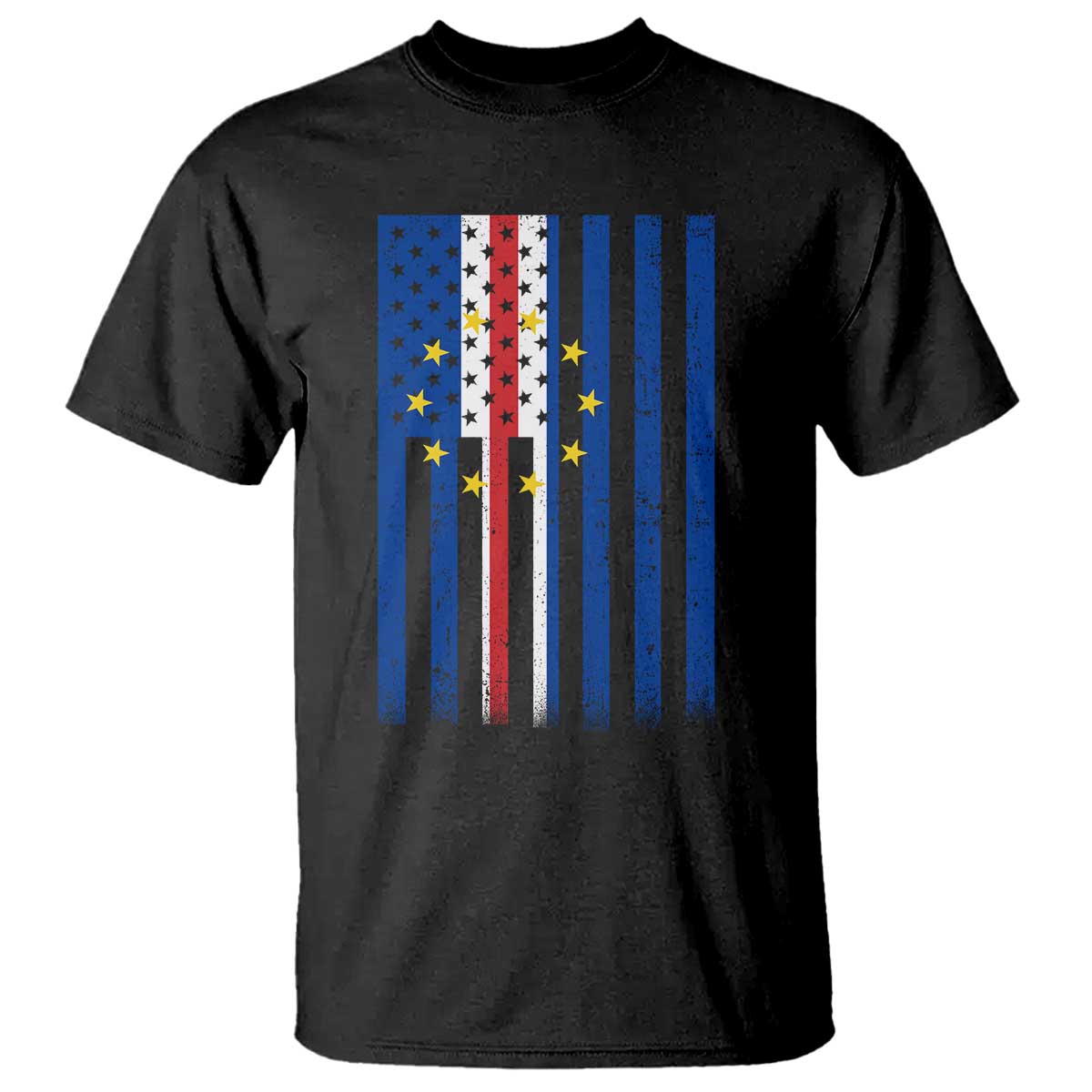 Half Cape Verdean Half American T Shirt Cabo Verdean Roots Vintage Cape Verde Flag