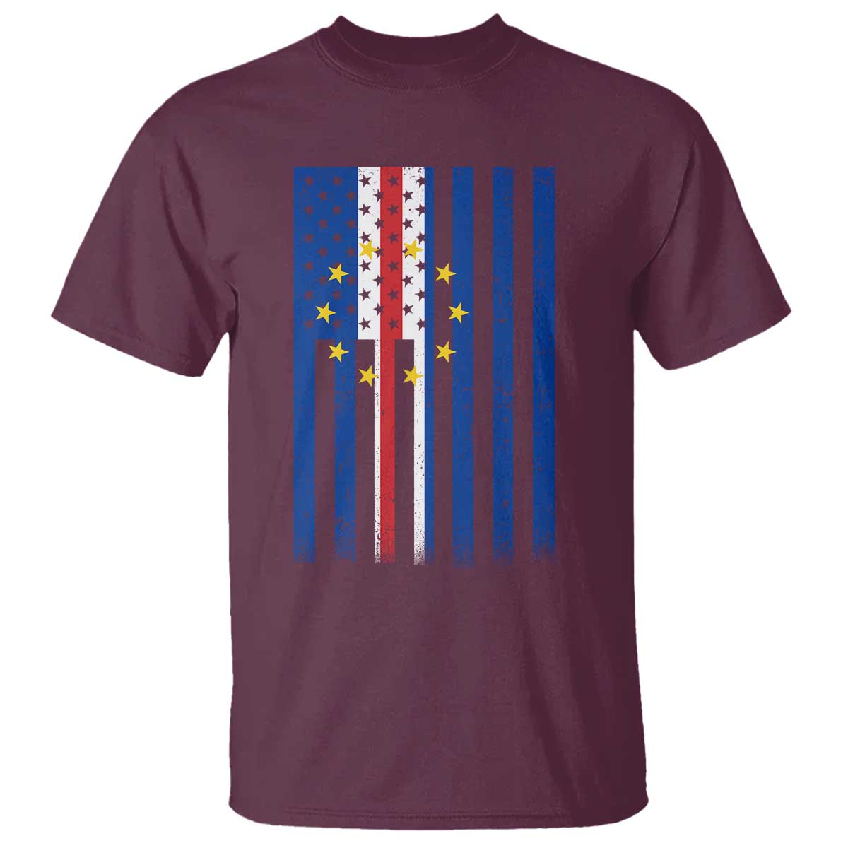 Half Cape Verdean Half American T Shirt Cabo Verdean Roots Vintage Cape Verde Flag