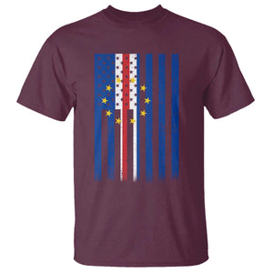 Half Cape Verdean Half American T Shirt Cabo Verdean Roots Vintage Cape Verde Flag