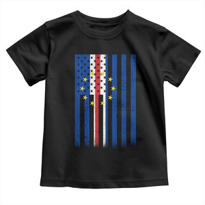 Half Cape Verdean Half American Toddler T Shirt Cabo Verdean Roots Vintage Cape Verde Flag