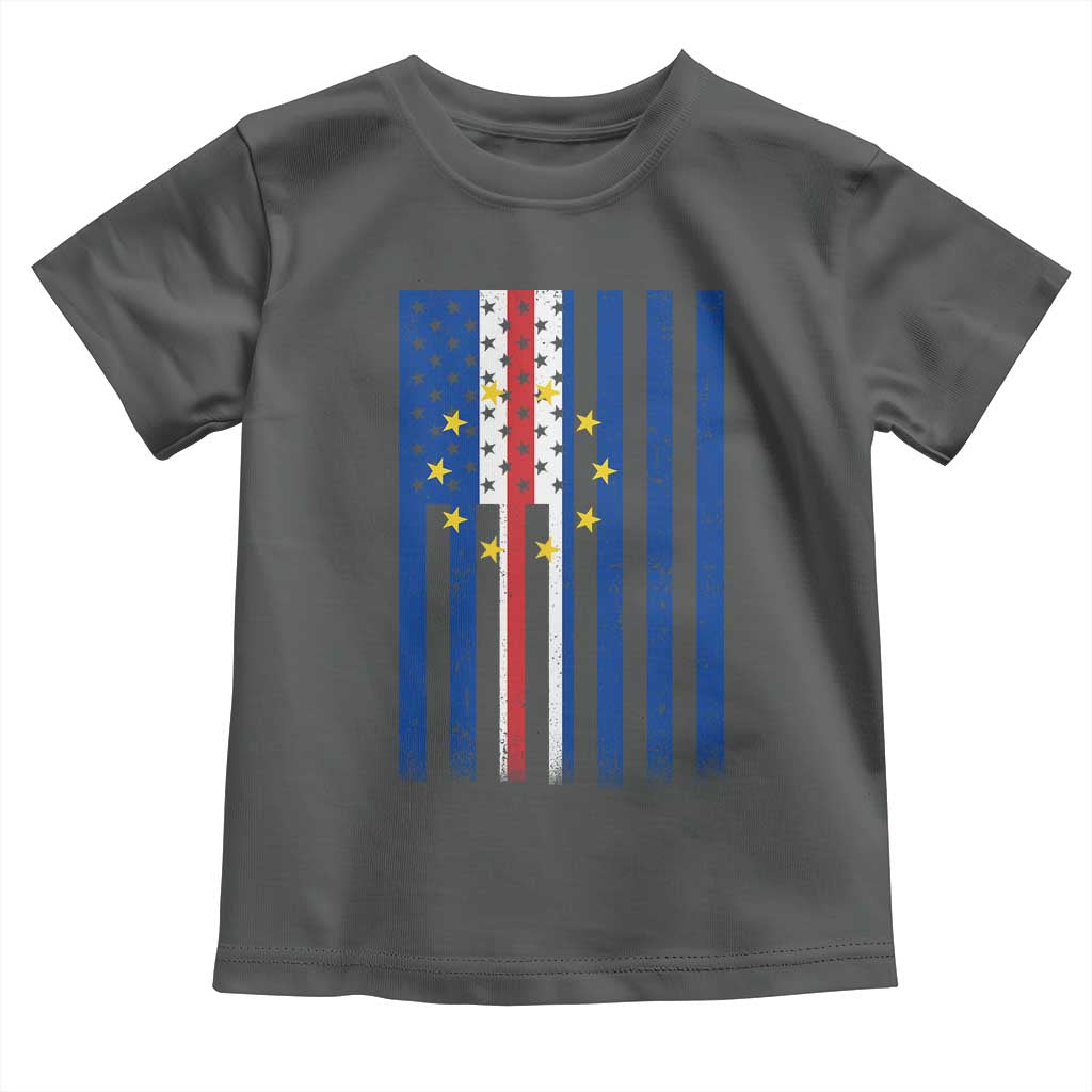 Half Cape Verdean Half American Toddler T Shirt Cabo Verdean Roots Vintage Cape Verde Flag