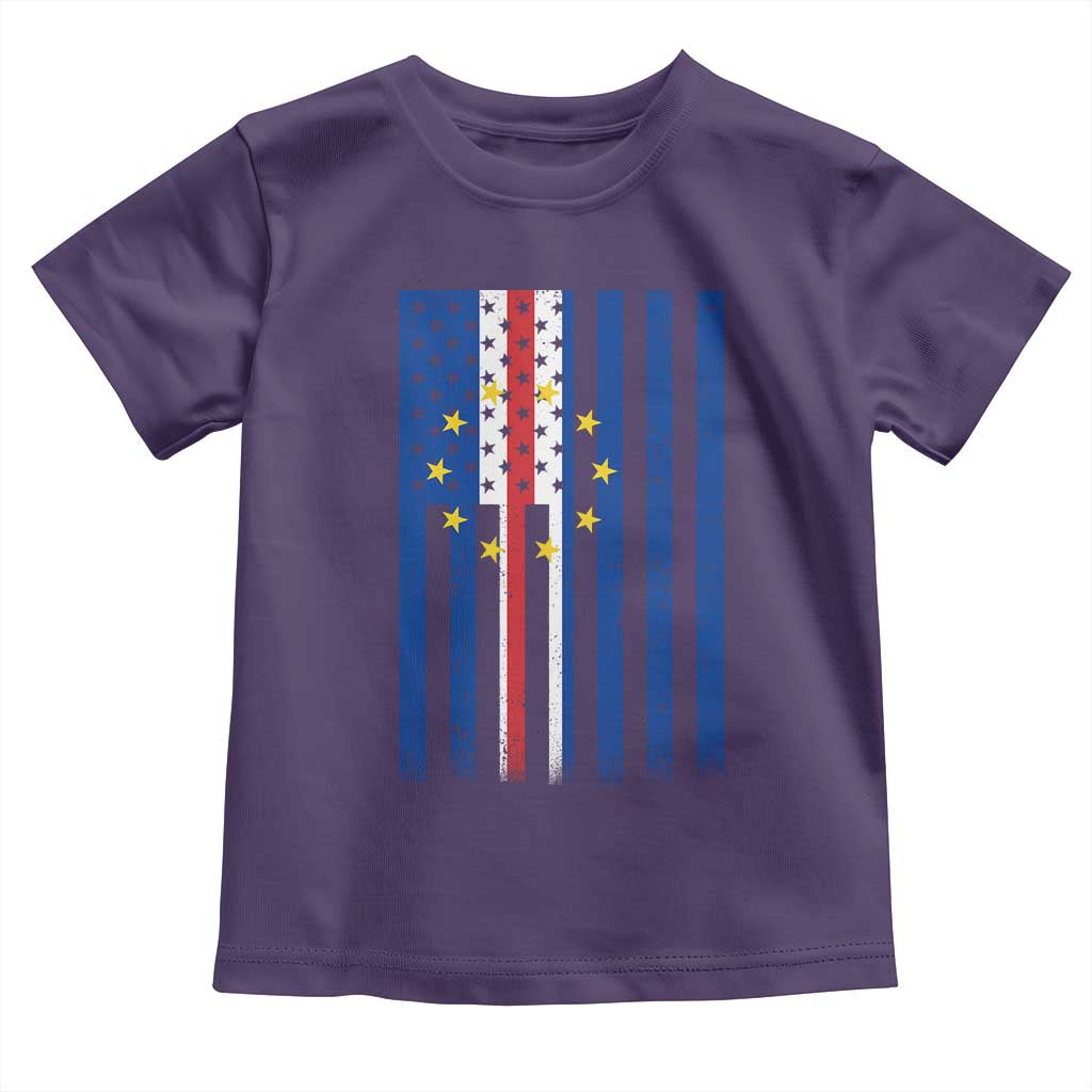 Half Cape Verdean Half American Toddler T Shirt Cabo Verdean Roots Vintage Cape Verde Flag