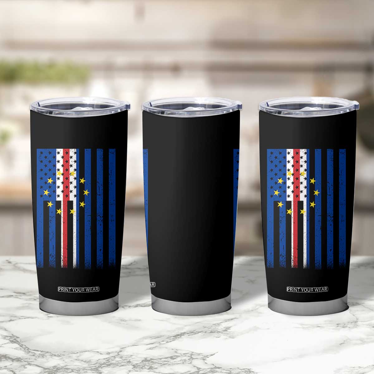 Half Cape Verdean Half American Tumbler Cup Cabo Verdean Roots Vintage Cape Verde Flag