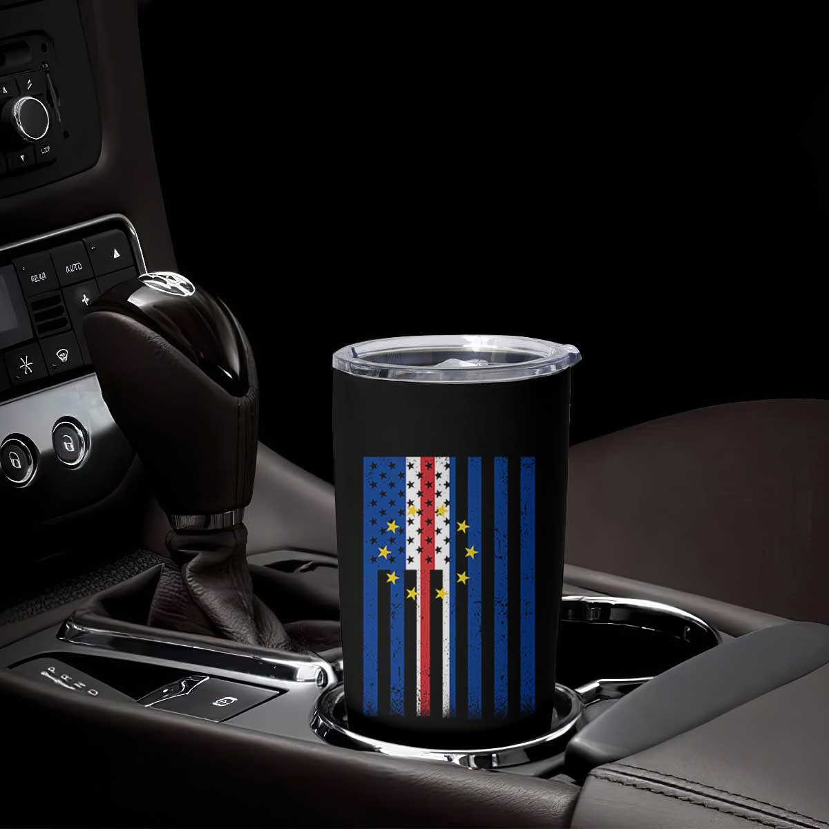 Half Cape Verdean Half American Tumbler Cup Cabo Verdean Roots Vintage Cape Verde Flag
