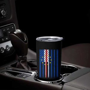 Half Cape Verdean Half American Tumbler Cup Cabo Verdean Roots Vintage Cape Verde Flag