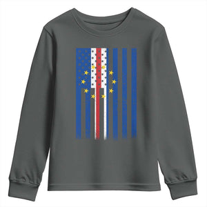 Half Cape Verdean Half American Youth Sweatshirt Cabo Verdean Roots Vintage Cape Verde Flag