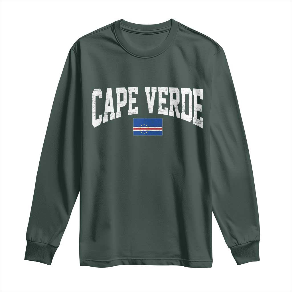 Cape Verde Sports Throwback Long Sleeve Shirt Cabo Verdean Pride