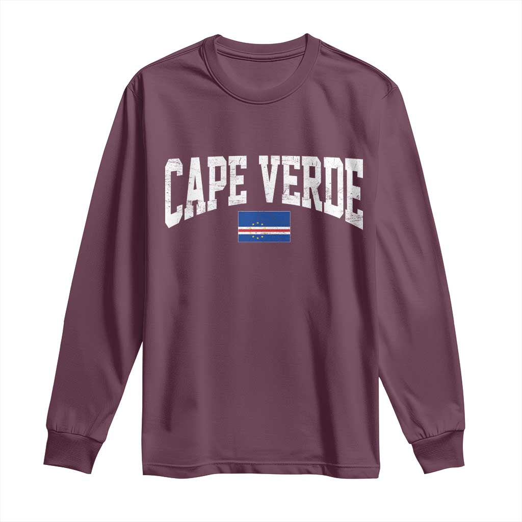 Cape Verde Sports Throwback Long Sleeve Shirt Cabo Verdean Pride