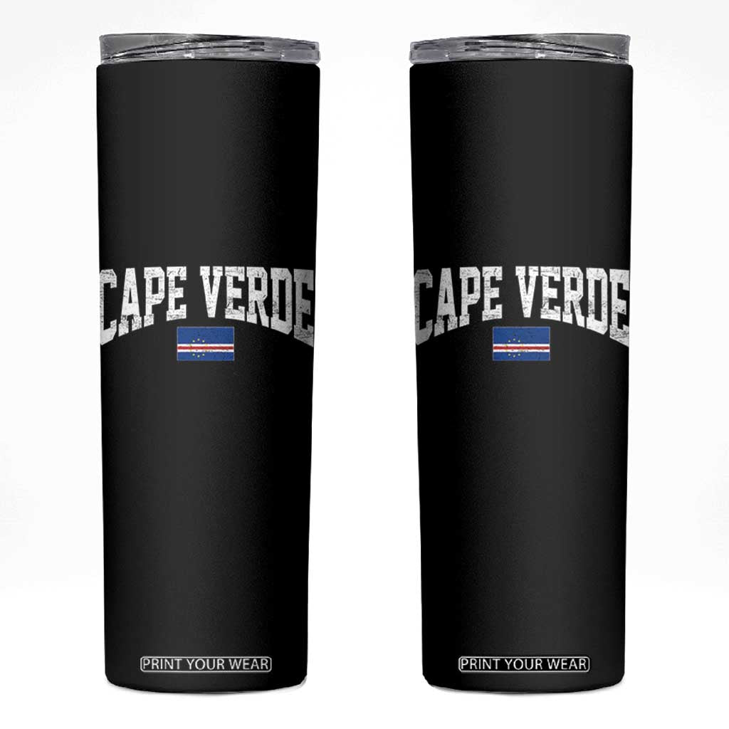 Cape Verde Sports Throwback Skinny Tumbler Cabo Verdean Pride
