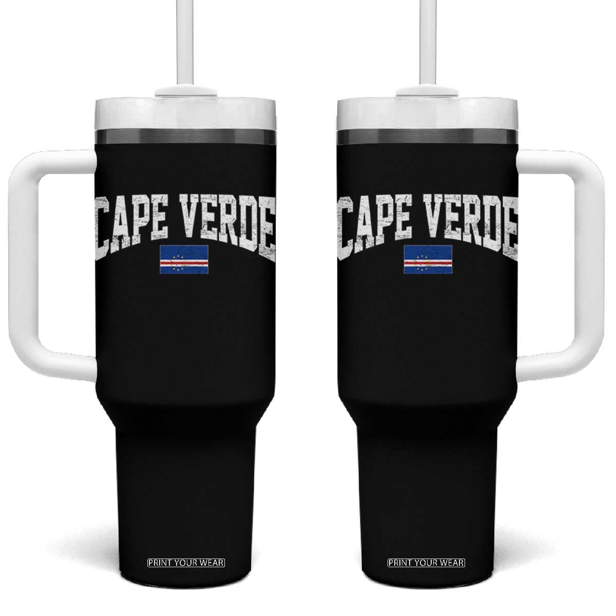 Cape Verde Sports Throwback Tumbler With Handle Cabo Verdean Pride