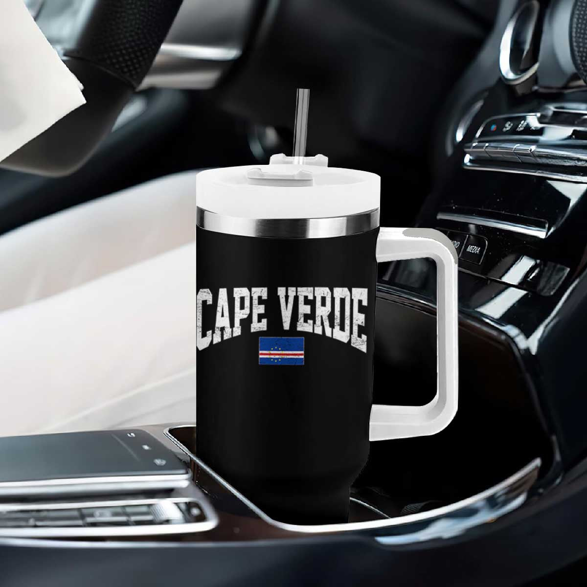 Cape Verde Sports Throwback Tumbler With Handle Cabo Verdean Pride