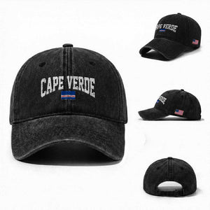 Cape Verde Sports Throwback Washed Cotton Baseball Cap Cabo Verdean Pride