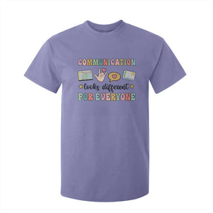 Special Education Teacher T Shirt For Kid Communication Looks Different For Everyone Autism Speech Therapy TS11 Violet Print Your Wear