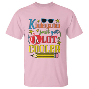 Funny Kindergarten Just Got A Lot Cooler T Shirt First Day Of School Sunglass Red Apple TS11 Light Pink Print Your Wear
