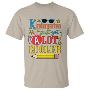 Funny Kindergarten Just Got A Lot Cooler T Shirt First Day Of School Sunglass Red Apple TS11 Sand Print Your Wear