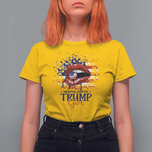 Unapologetic Trump Girl T Shirt For Women Red Lips Cherry American Flag TS11 Daisy Print Your Wear
