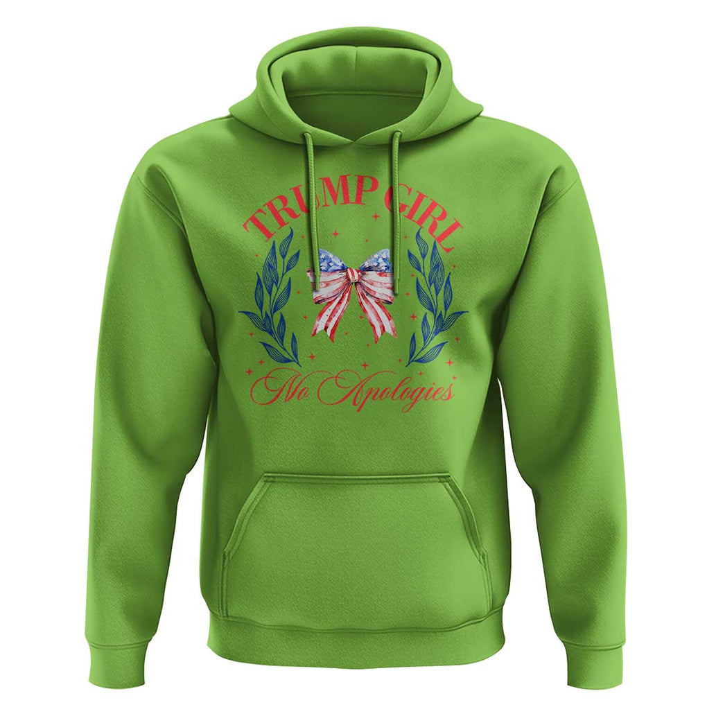 Trump Girl No Apologies Hoodie Coquette American Flag Patriotic Bow TS11 Lime Print Your Wear