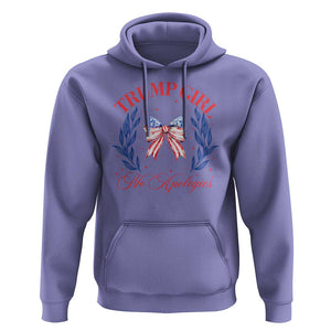 Trump Girl No Apologies Hoodie Coquette American Flag Patriotic Bow TS11 Violet Print Your Wear