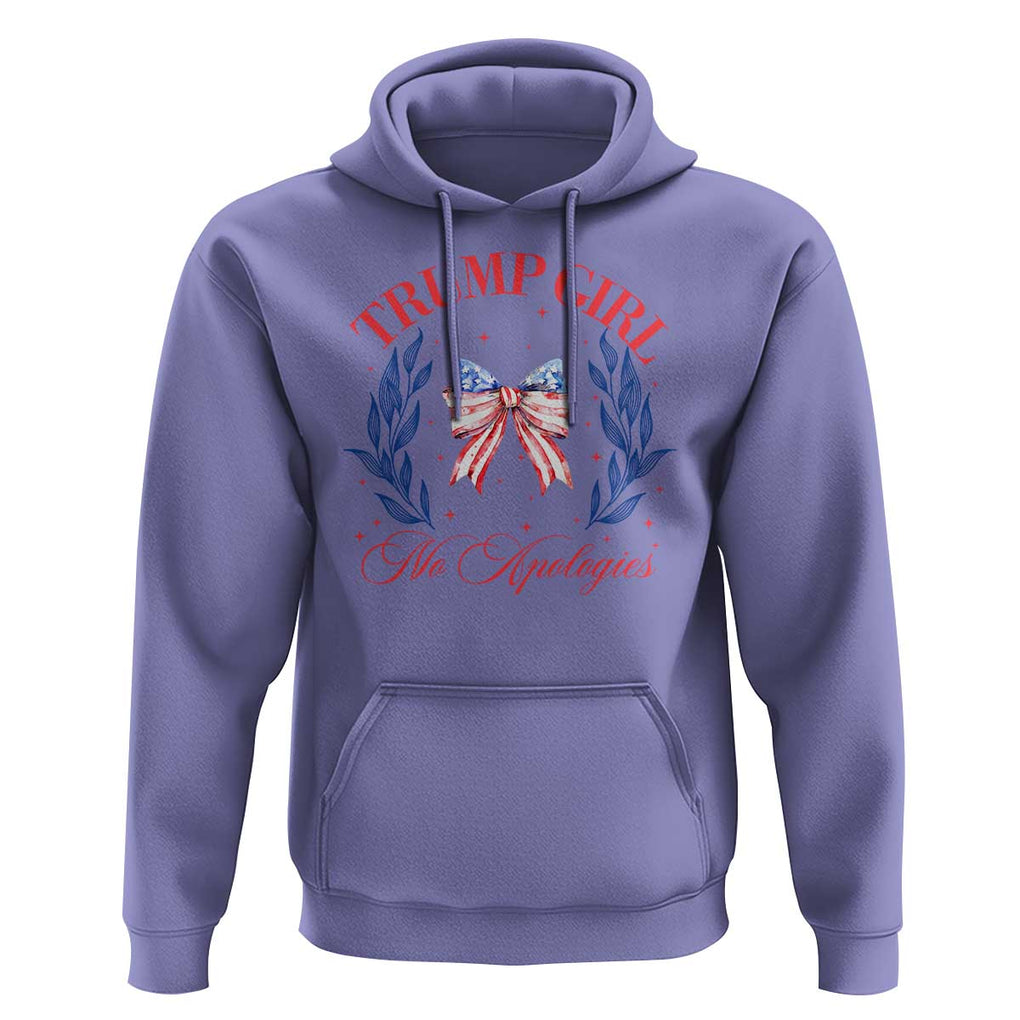 Trump Girl No Apologies Hoodie Coquette American Flag Patriotic Bow TS11 Violet Print Your Wear