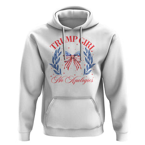 Trump Girl No Apologies Hoodie Coquette American Flag Patriotic Bow TS11 White Print Your Wear