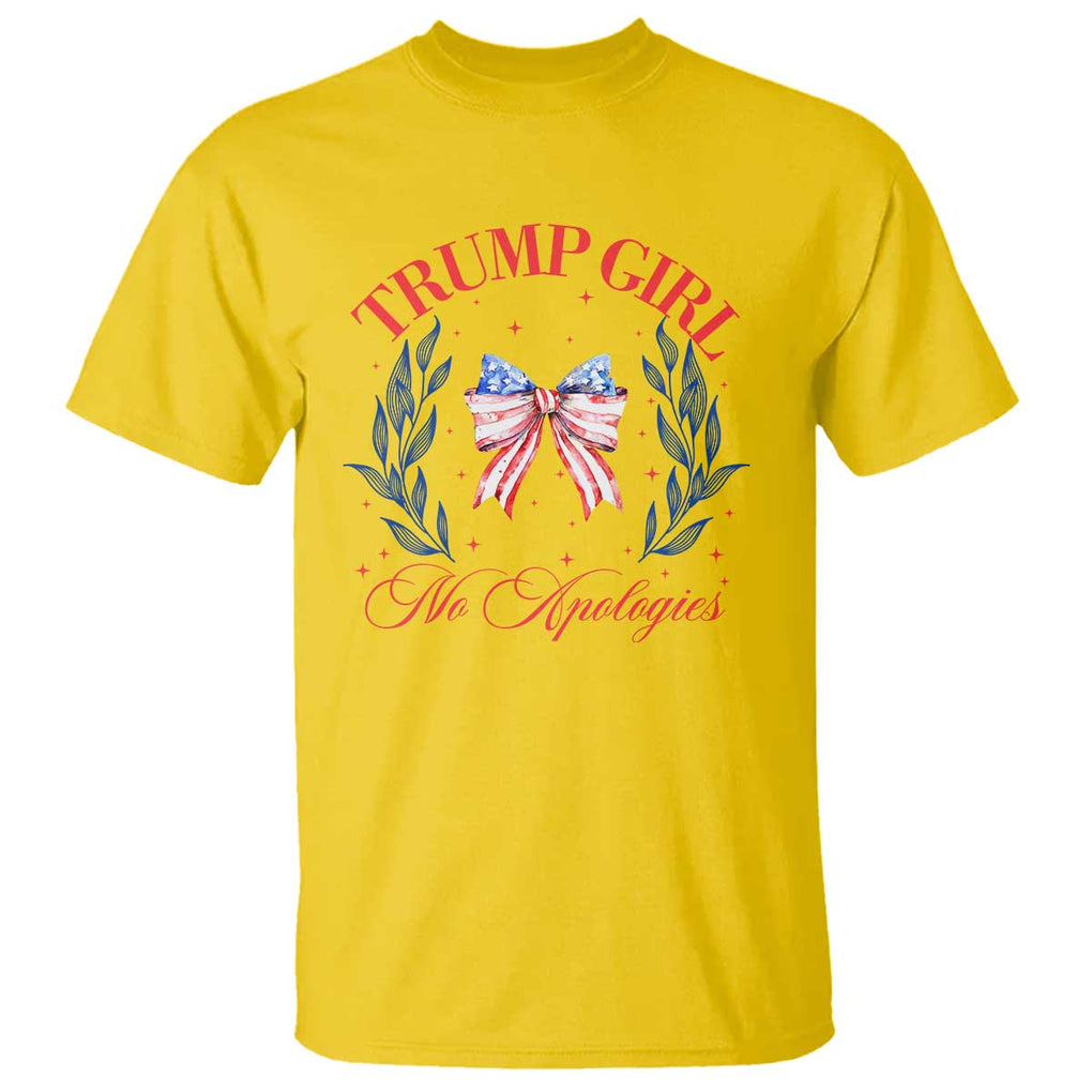 Trump Girl No Apologies T Shirt Coquette American Flag Patriotic Bow TS11 Daisy Print Your Wear