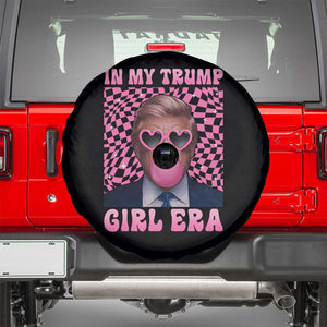 In My Trump Girl Era Spare Tire Cover Retro Groove Pink Bubble Gum Glasses TS11 Black Print Your Wear