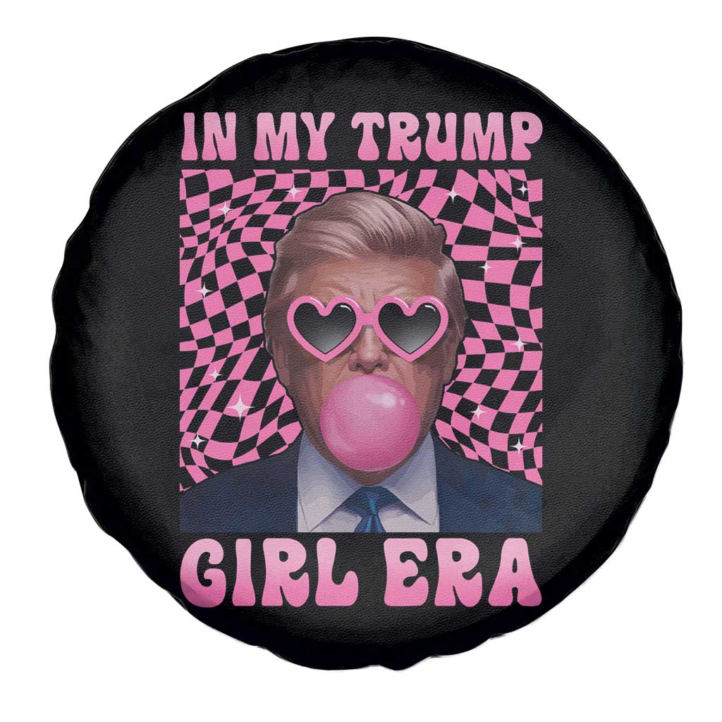 In My Trump Girl Era Spare Tire Cover Retro Groove Pink Bubble Gum Glasses TS11 Print Your Wear
