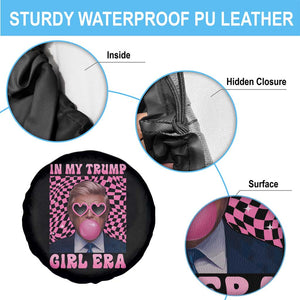 In My Trump Girl Era Spare Tire Cover Retro Groove Pink Bubble Gum Glasses TS11 Print Your Wear