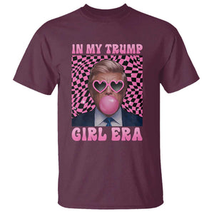 In My Trump Girl Era T Shirt Retro Groove Pink Bubble Gum Glasses TS11 Maroon Print Your Wear