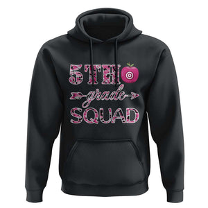 Funny Back To School Hunting Hoodie 5TH Grade Squad Pink Camo Flag Apple Arrow TS11 Black Print Your Wear