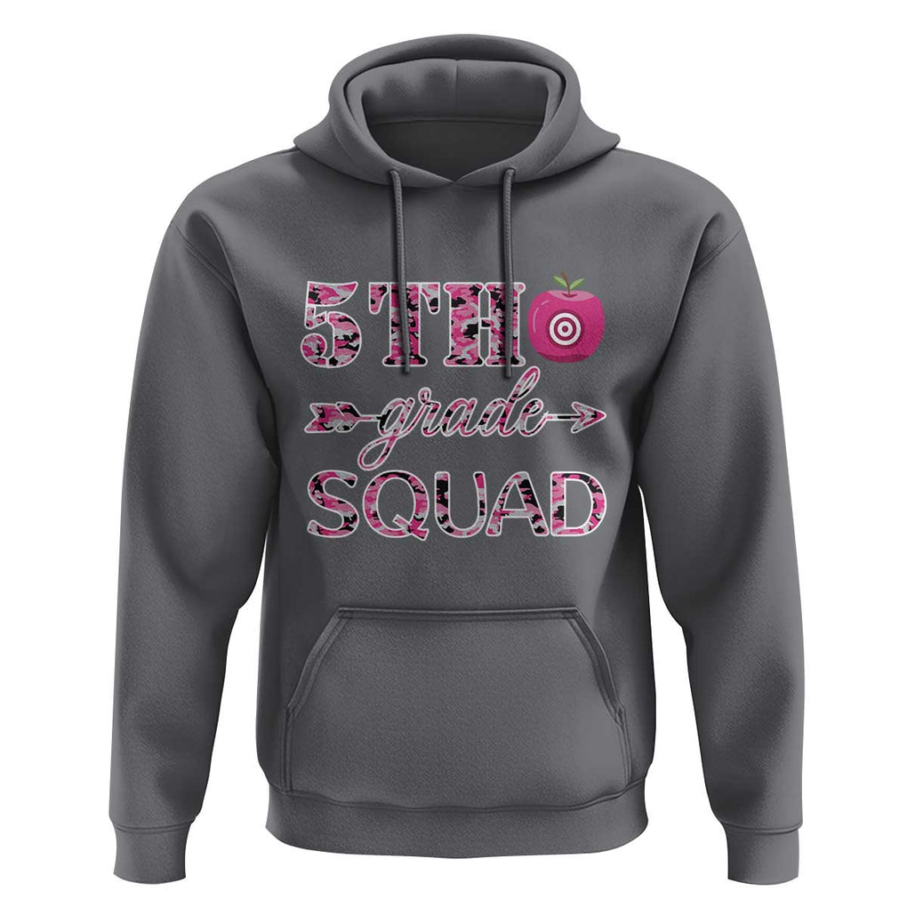 Funny Back To School Hunting Hoodie 5TH Grade Squad Pink Camo Flag Apple Arrow TS11 Charcoal Print Your Wear
